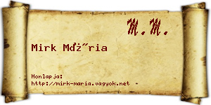 Mirk Mária névjegykártya